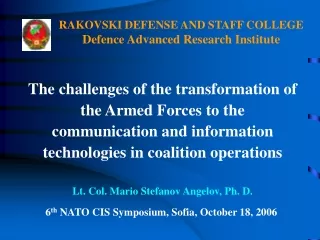 6 th  NATO CIS Symposium, Sofia, October 18, 2006