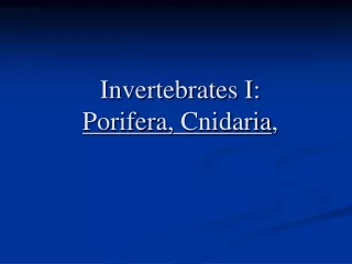 Invertebrates I: Porifera ,  Cnidaria ,