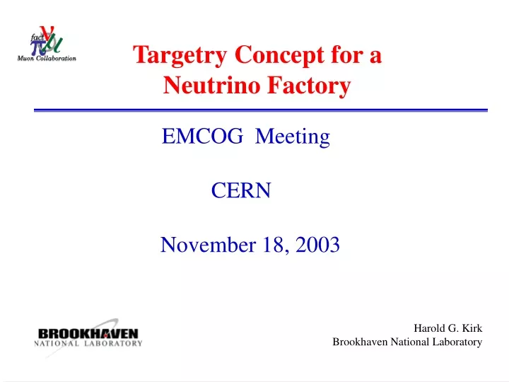 targetry concept for a neutrino factory