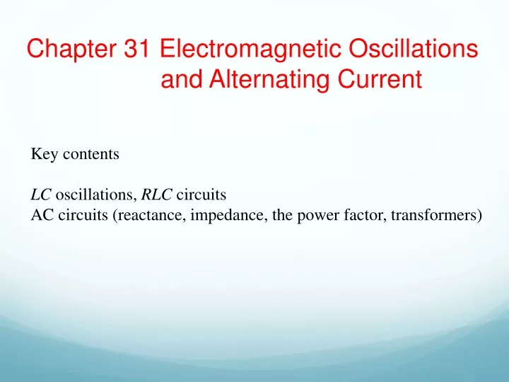 chapter 31 electromagnetic oscillations