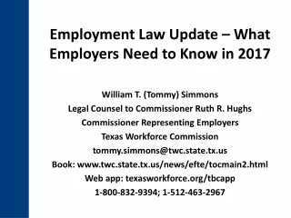 Employment Law Update – What Employers Need to Know in 2017