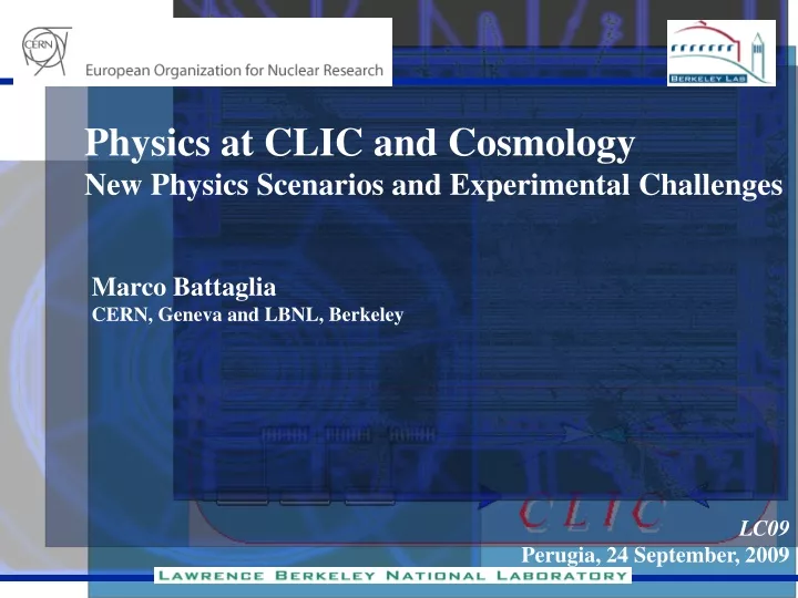 physics at clic and cosmology new physics
