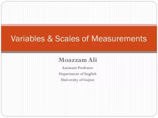 Variables &amp; Scales of Measurements
