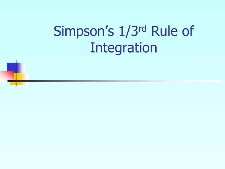 simpson s 1 3 rd rule of integration