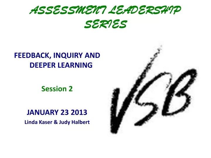 assessment leadership series