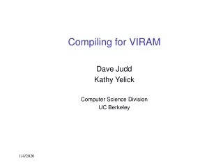Compiling for VIRAM