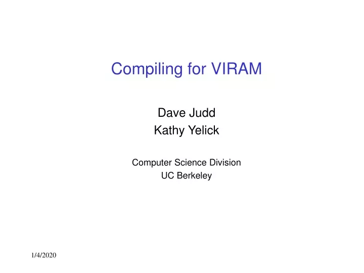 compiling for viram