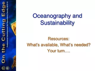 Oceanography and Sustainability