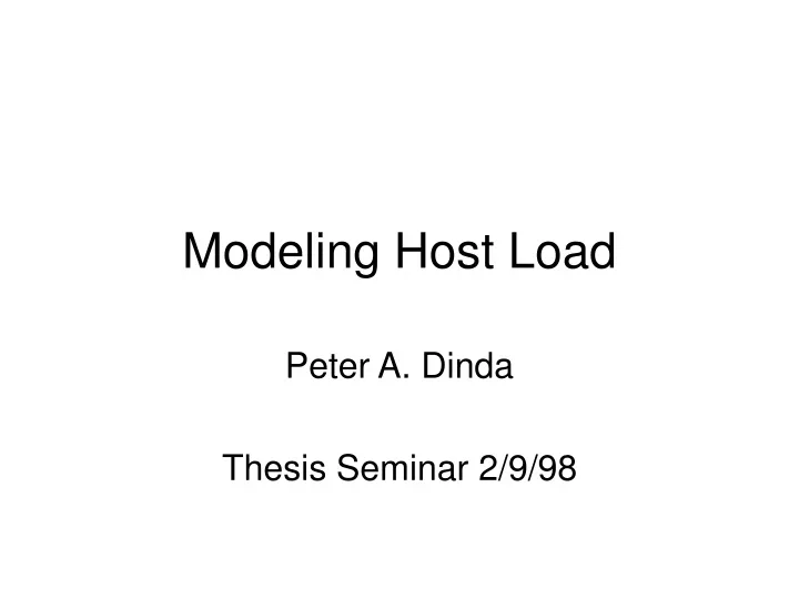 modeling host load