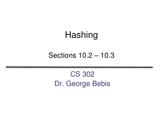Hashing Sections 10.2 – 10.3
