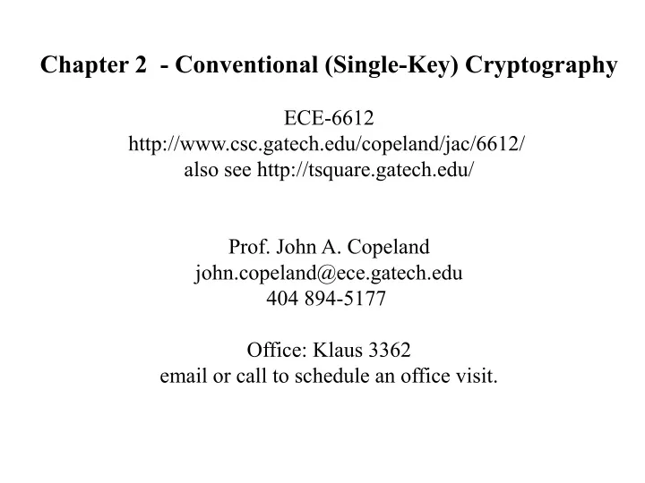 chapter 2 conventional single key cryptography