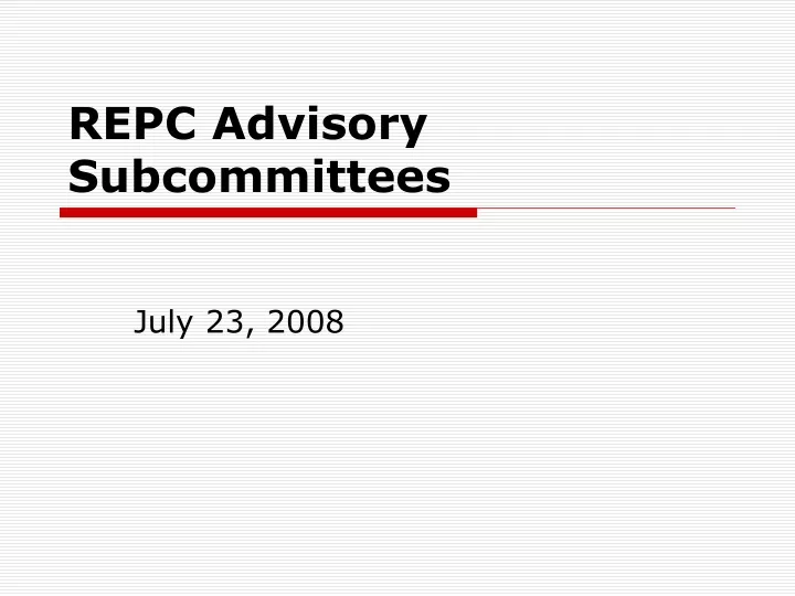repc advisory subcommittees