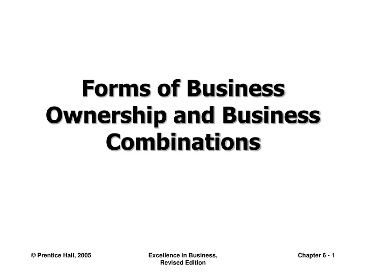 forms of business ownership and business combinations