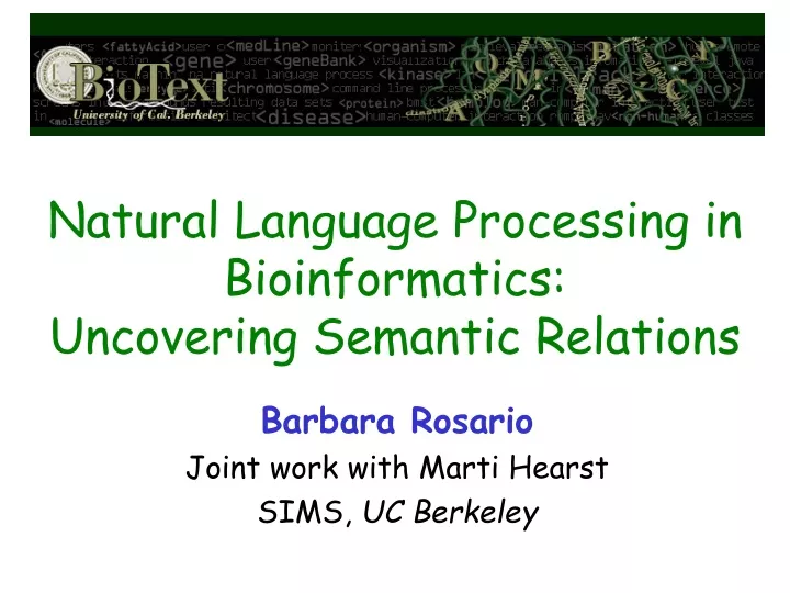 natural language processing in bioinformatics uncovering semantic relations