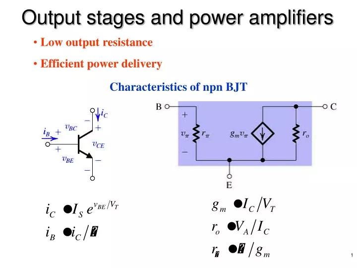 output stages and power amplifiers