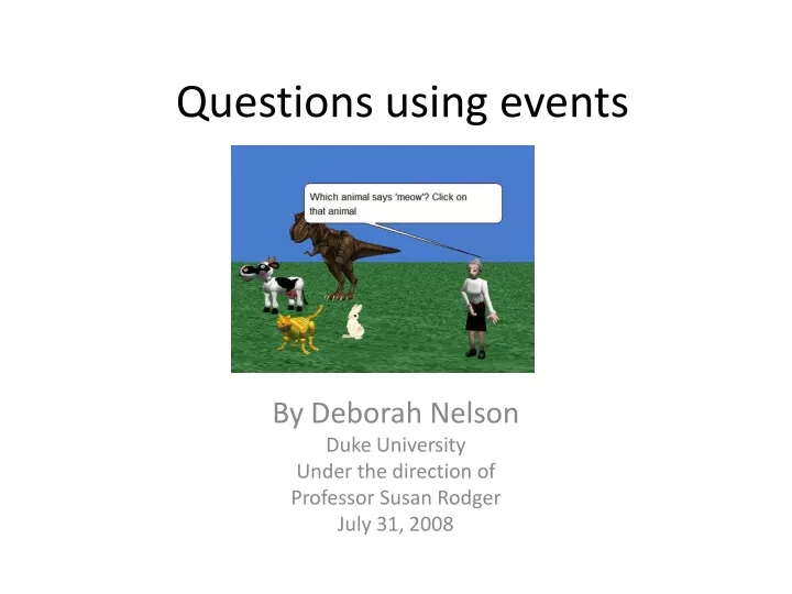 questions using events