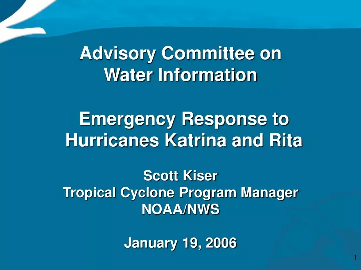 advisory committee on water information