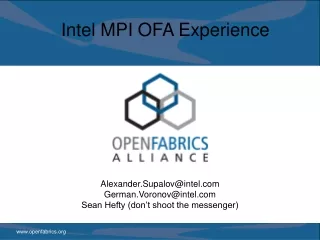 Intel MPI OFA Experience