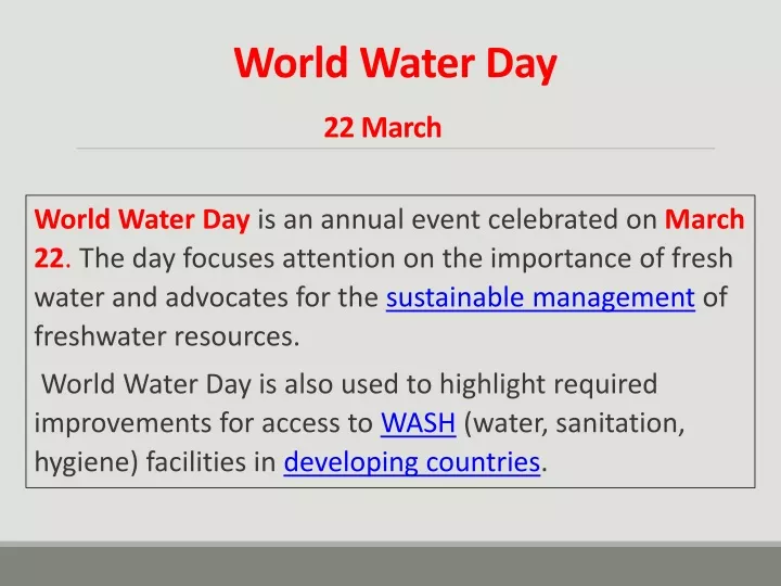 world water day 22 march