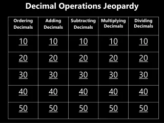 Decimal Operations Jeopardy