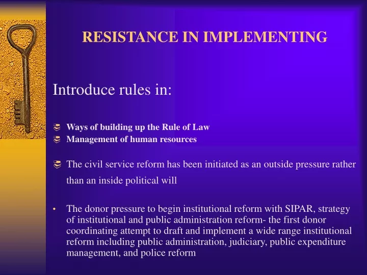 resistance in implementing