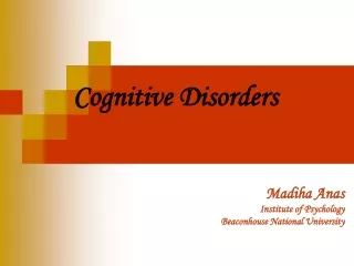 Cognitive Disorders