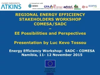 Energy Efficiency Workshop:  SADC - COMESA  Namibia, 11- 12 November 2015