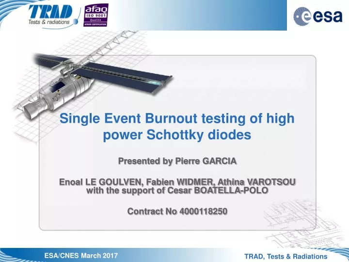 single event burnout testing of high power schottky diodes