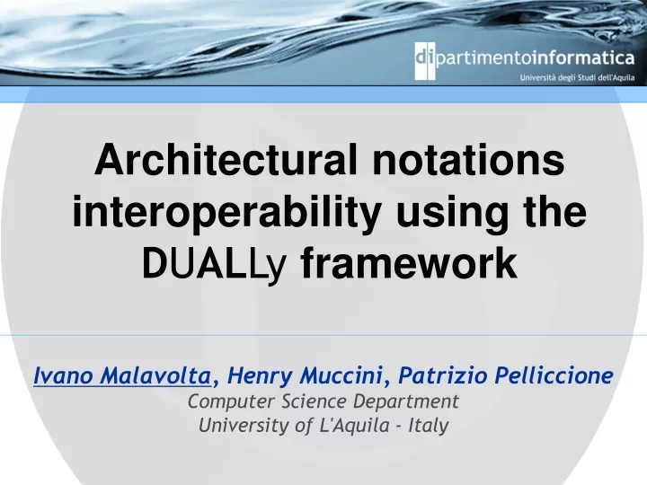 architectural notations interoperability using
