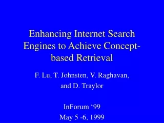 enhancing internet search engines to achieve concept based retrieval