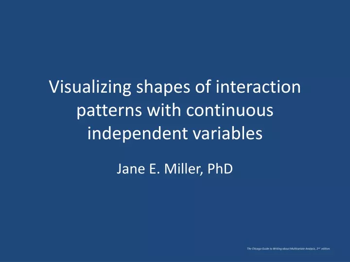 visualizing shapes of interaction patterns with continuous independent variables