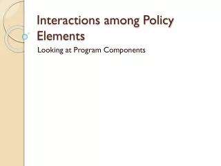 Interactions among Policy Elements