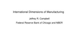 International Dimensions of Manufacturing