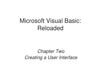 Microsoft Visual Basic: Reloaded