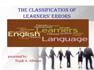 the classification of learners' errors
