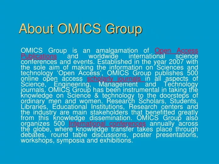 about omics group