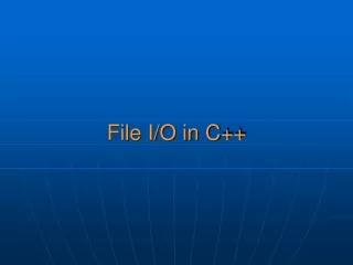 File I/O in C++