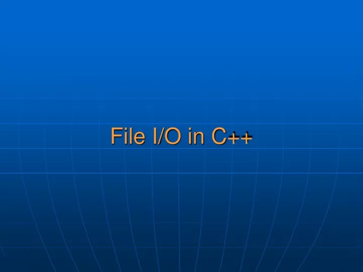 file i o in c