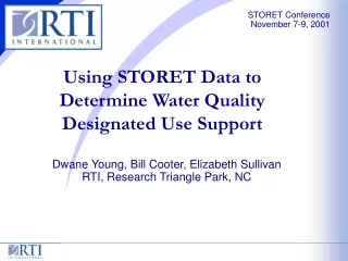 Using STORET Data to Determine Water Quality Designated Use Support