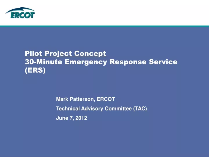 pilot project concept 30 minute emergency response service ers