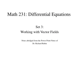 Math 231: Differential Equations