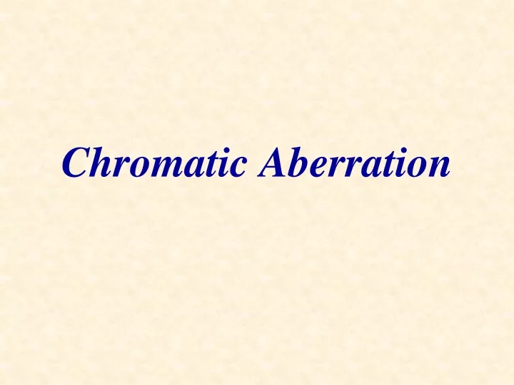 chromatic aberration