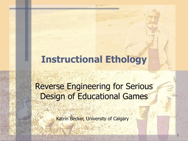 instructional ethology