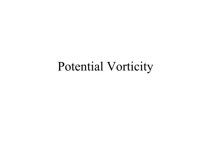 potential vorticity