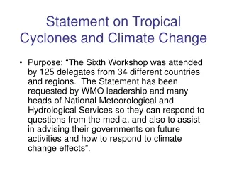 Statement on Tropical Cyclones and Climate Change