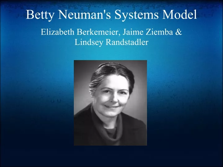 betty neuman s systems model