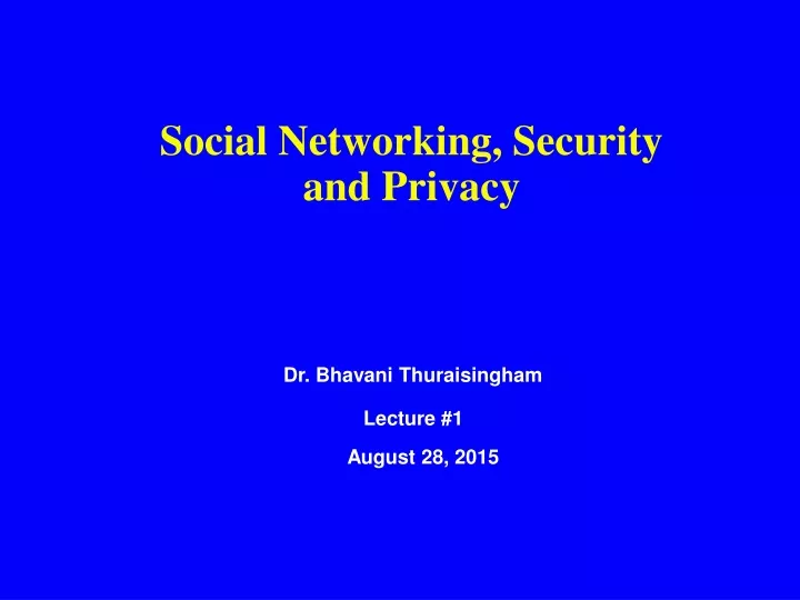 social networking security and privacy
