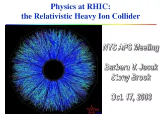 Physics at RHIC: the Relativistic Heavy Ion Collider