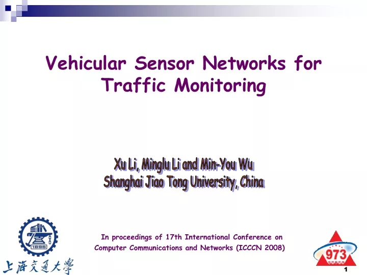 vehicular sensor networks for traffic monitoring