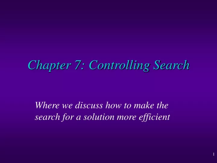 chapter 7 controlling search